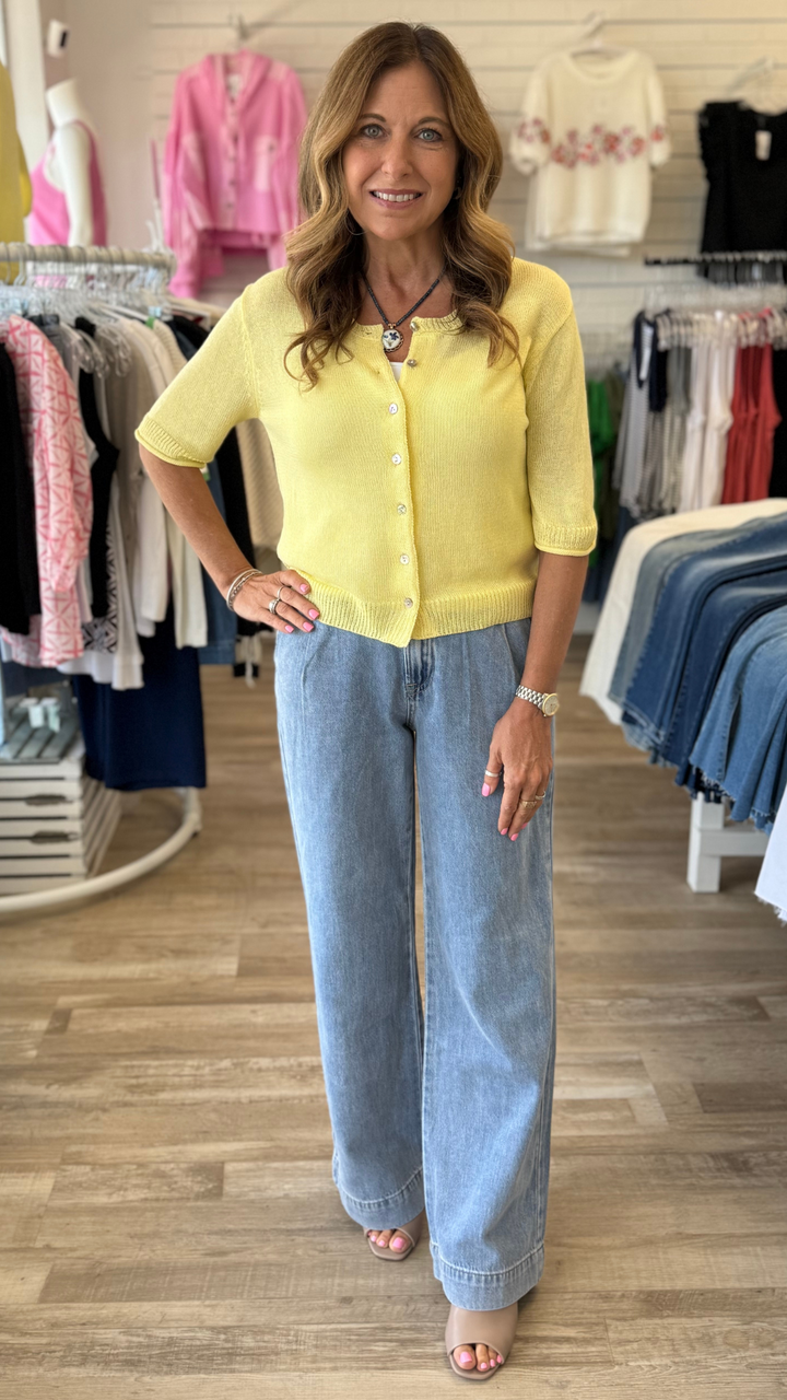 High Rise Light Wash Drapey Relaxed Trouser Jeans