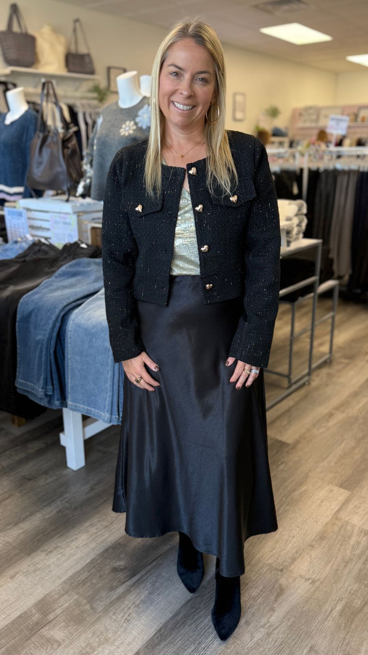 Tweed Heart Detail Jacket