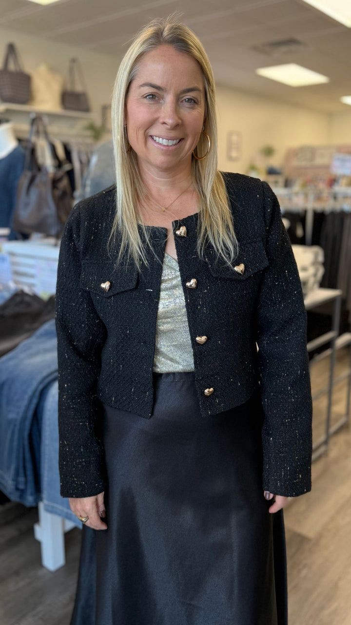 Tweed Heart Detail Jacket