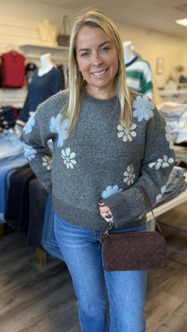 Flower Motif Sweater