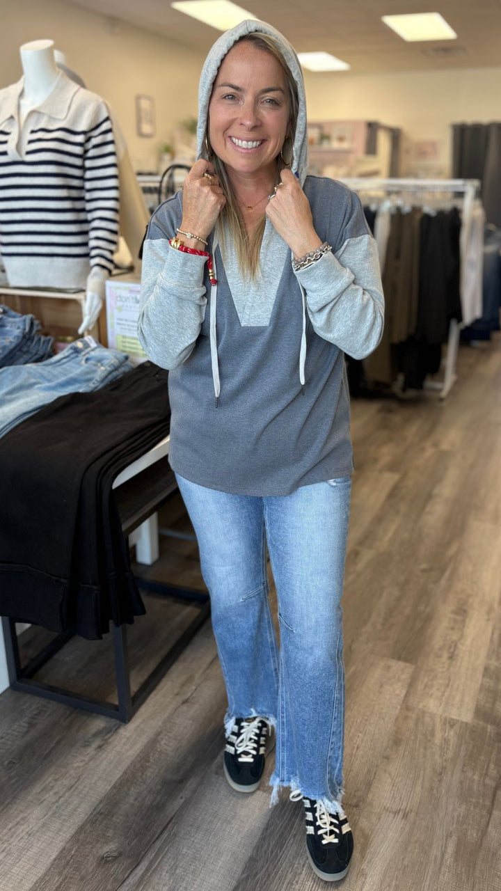 Colorblock Hooded Sweatshirt