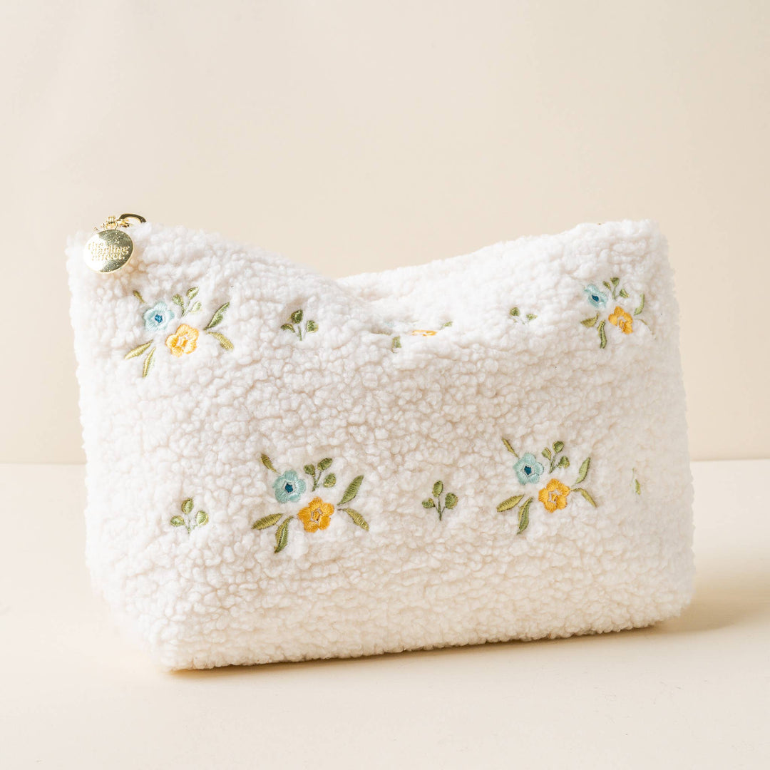 Dainty Floral Blue Yellow Teddy Pouch