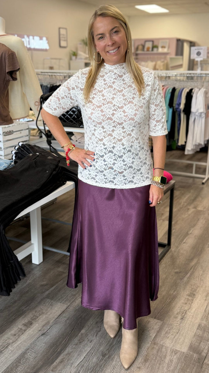 Off White Lace Undersweater Top