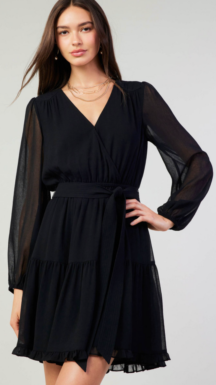 Long Sleeve Surplus Mini Dress