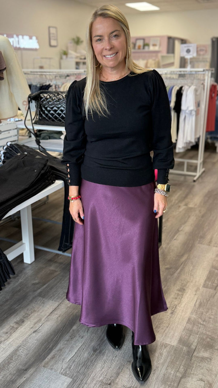 Dark Purple Silk Skirt