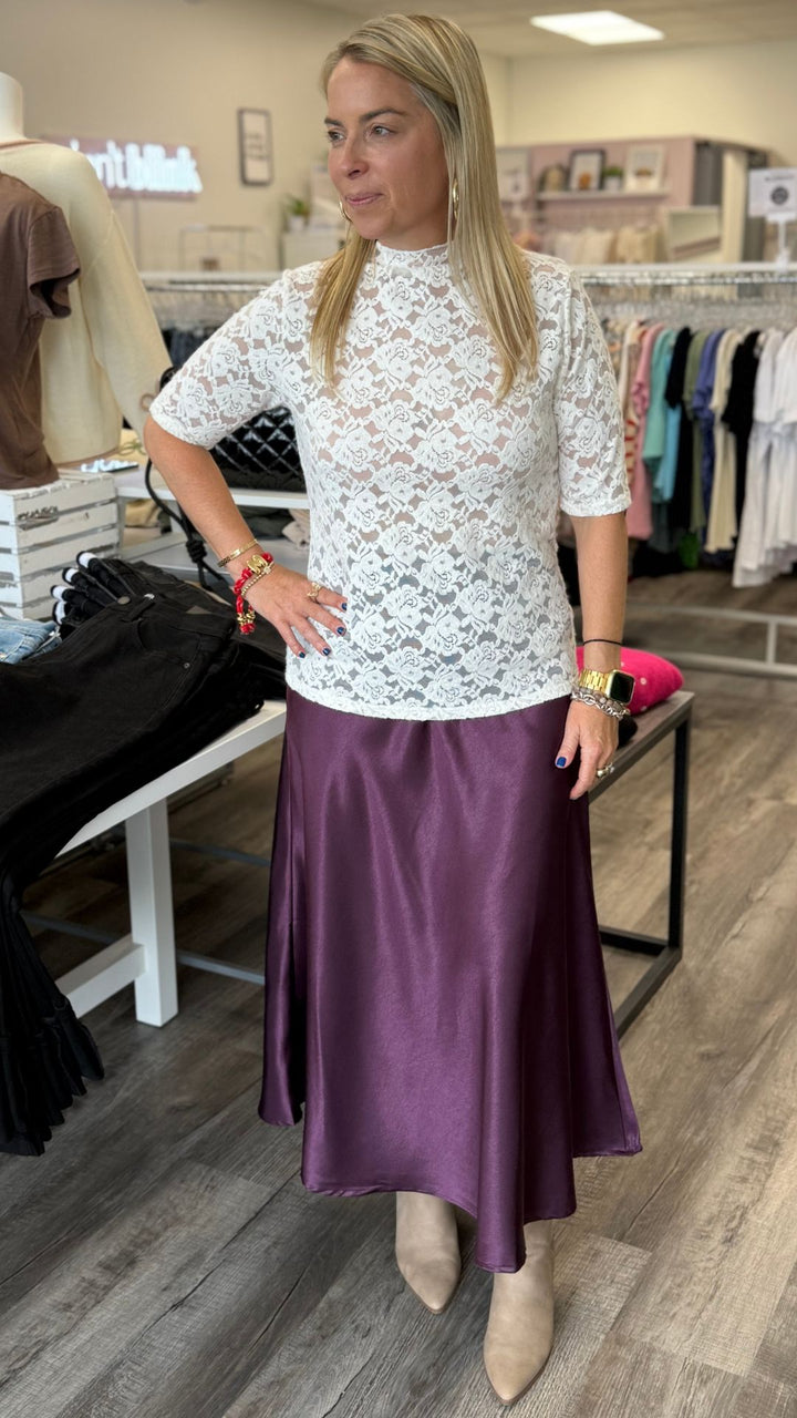 Dark Purple Silk Skirt