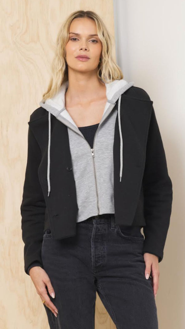 Cropped Blazer With Hoodie Insert