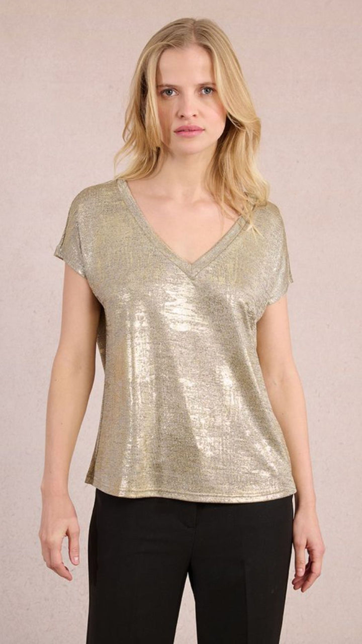 Gold V Neck Tee