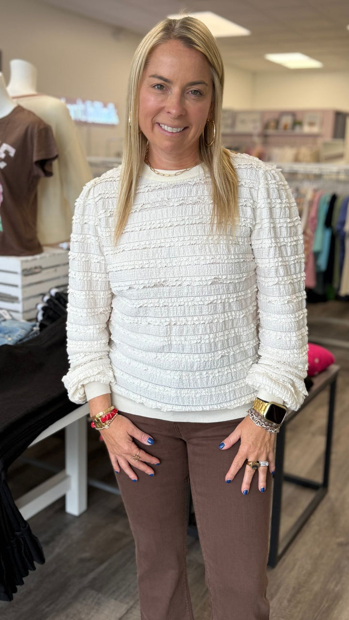 Off White Texture Sweater