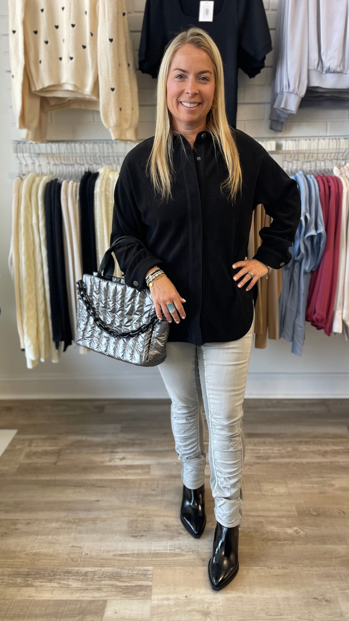 Cotton Grey Twill Penny Legging