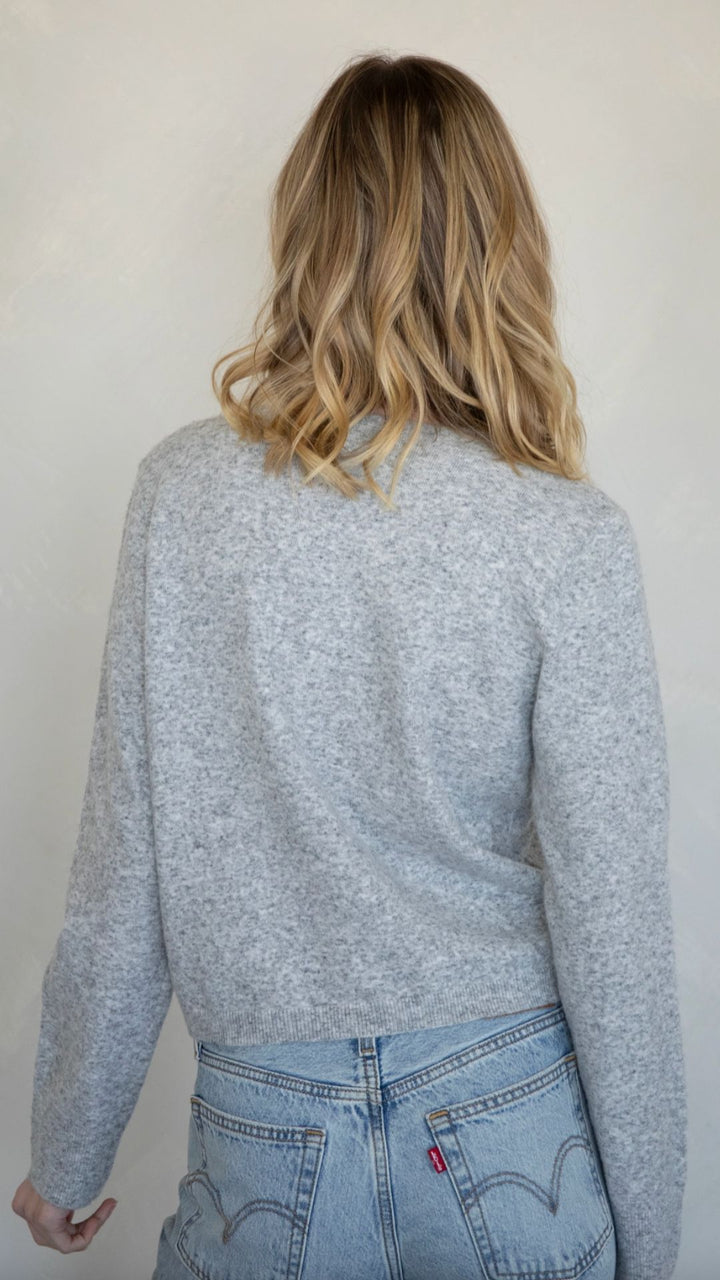 Heather Gray Cardigan With Pockets