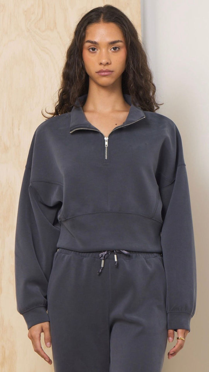 Graphite Luxe Cloud Quarter Zip