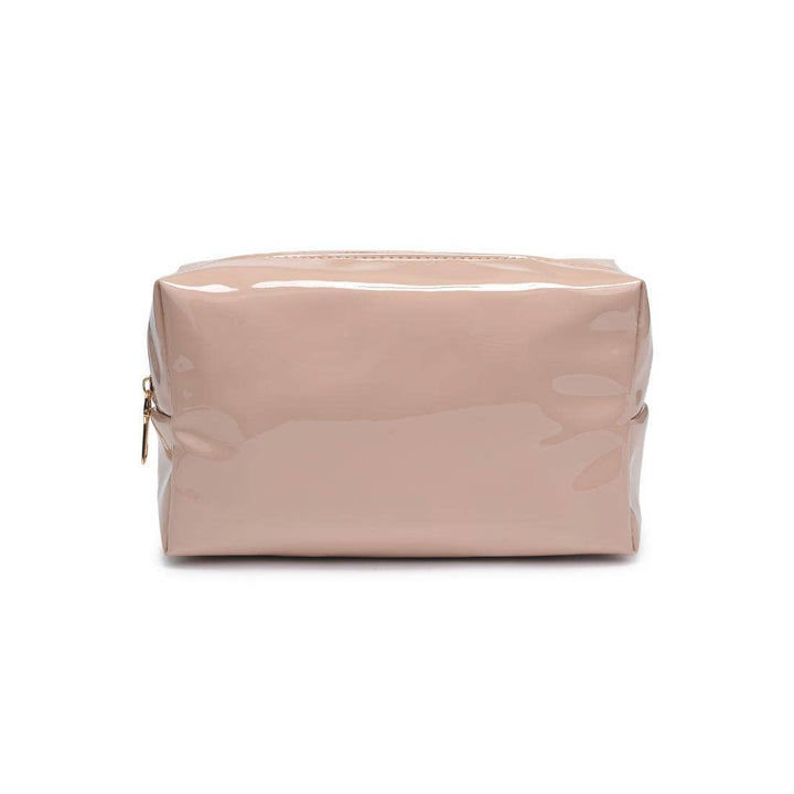 Nude Patent Cosmetic Pouch