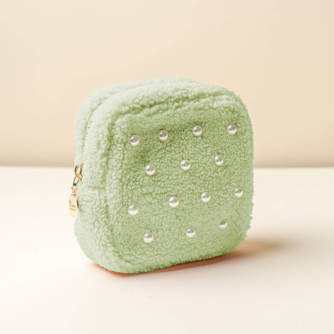 Pearl Sage Square Teddy Pouch