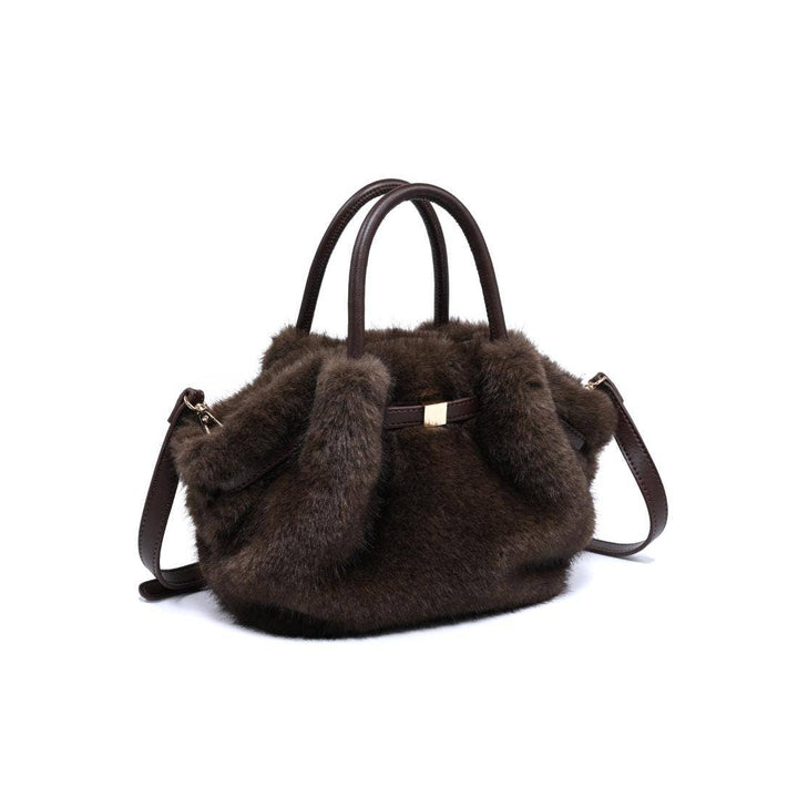 Selena Chocolate Faux Fur Crossbody