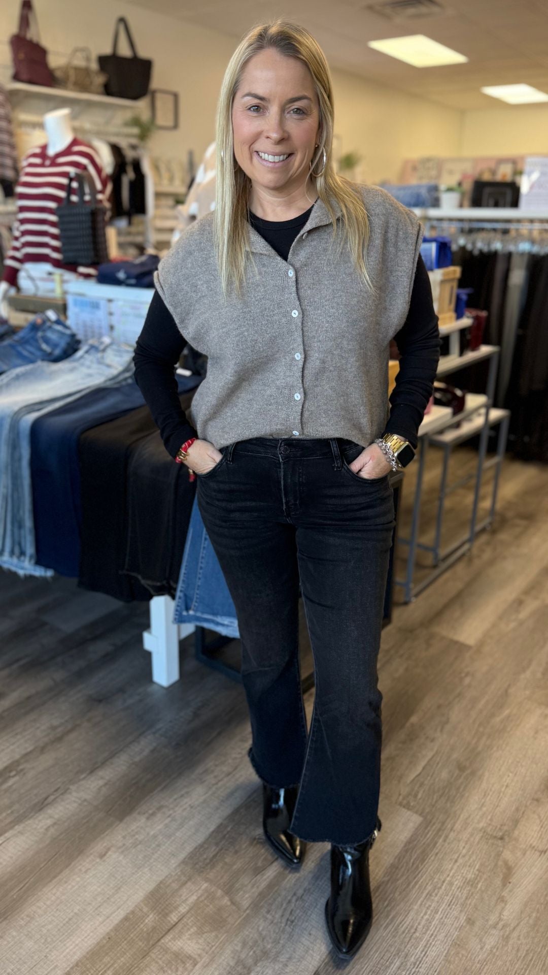 Mocha Piper Vest Cardigan