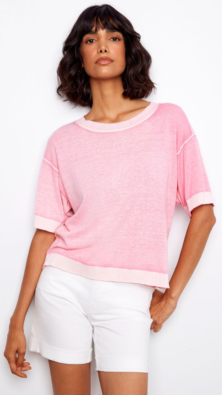 Candy Pink Reverse Print Top