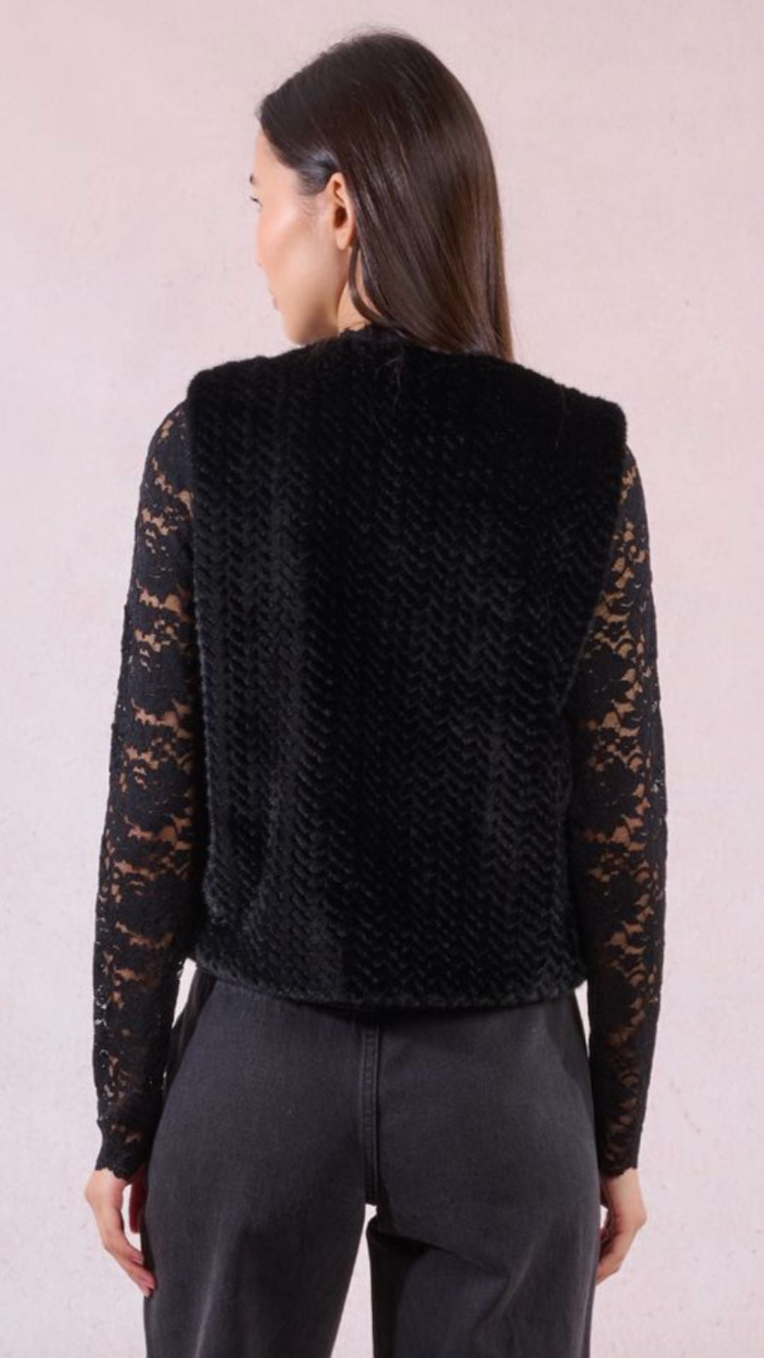 Black Fur Vest