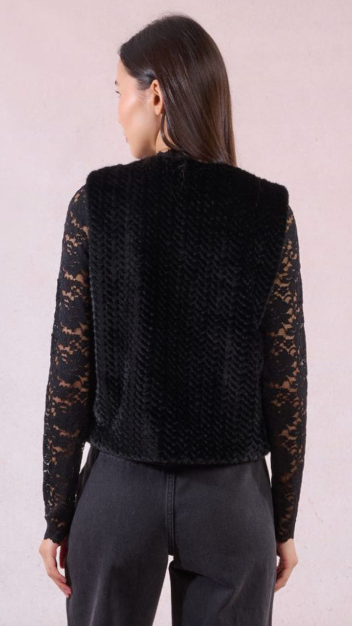 Black Fur Vest