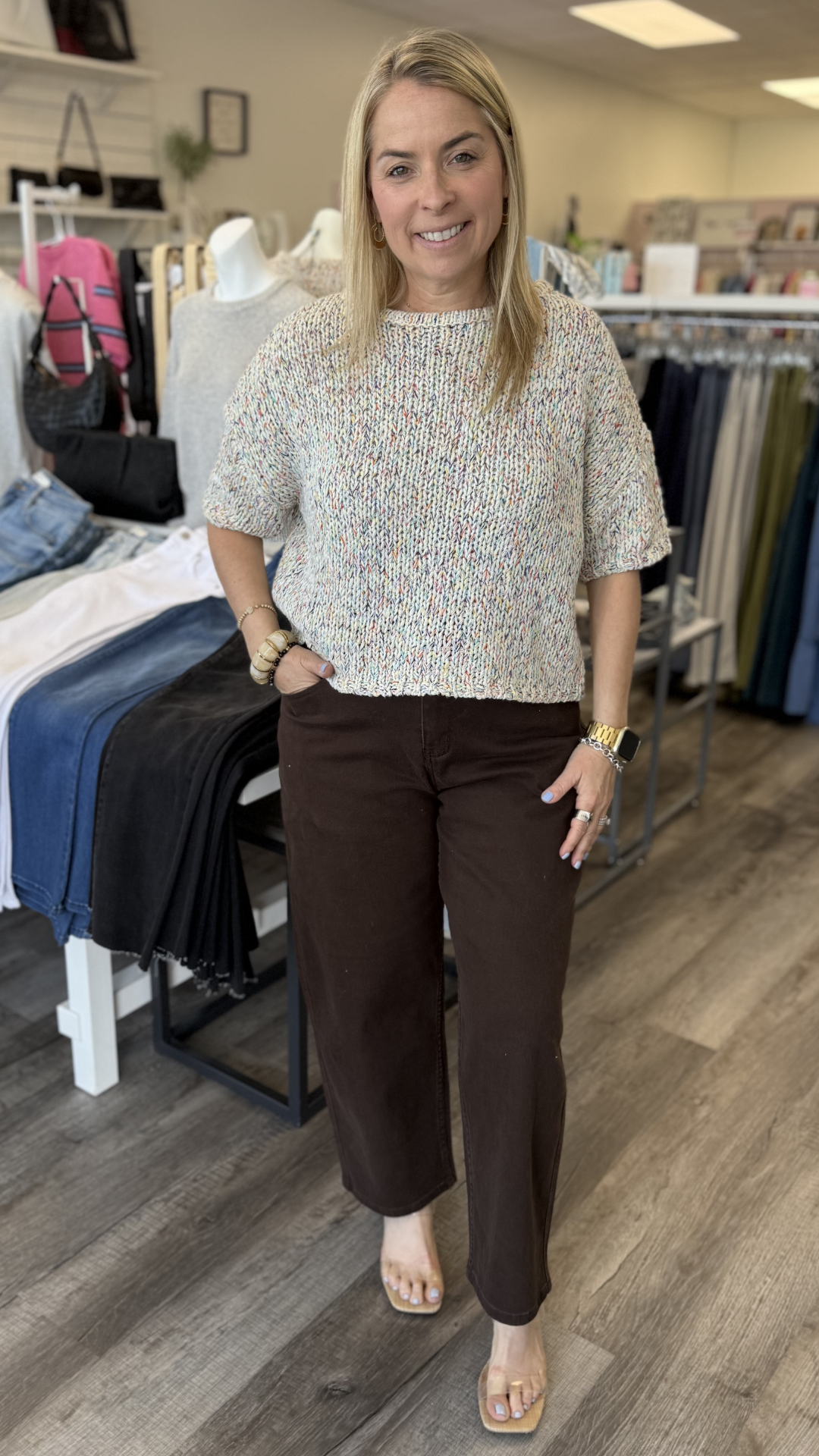 Multi Color Knit Sweater Top