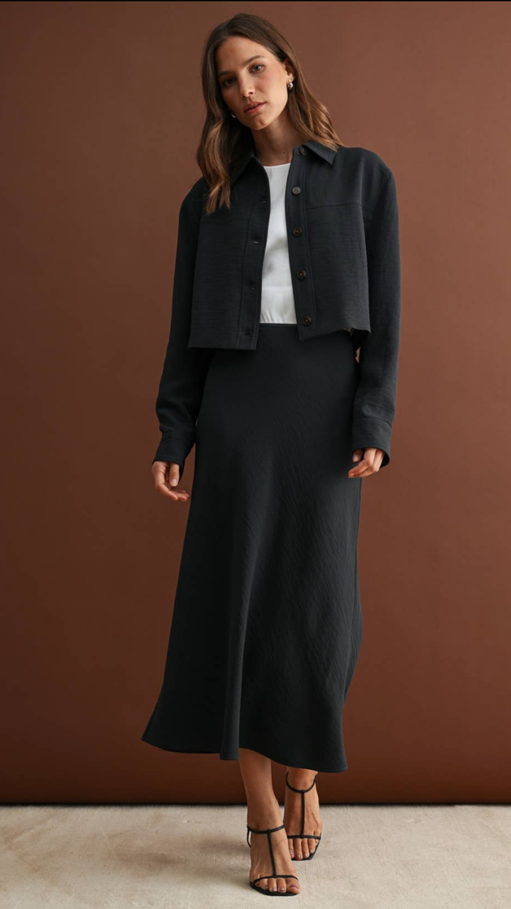 Charcoal Cropped Jacket
