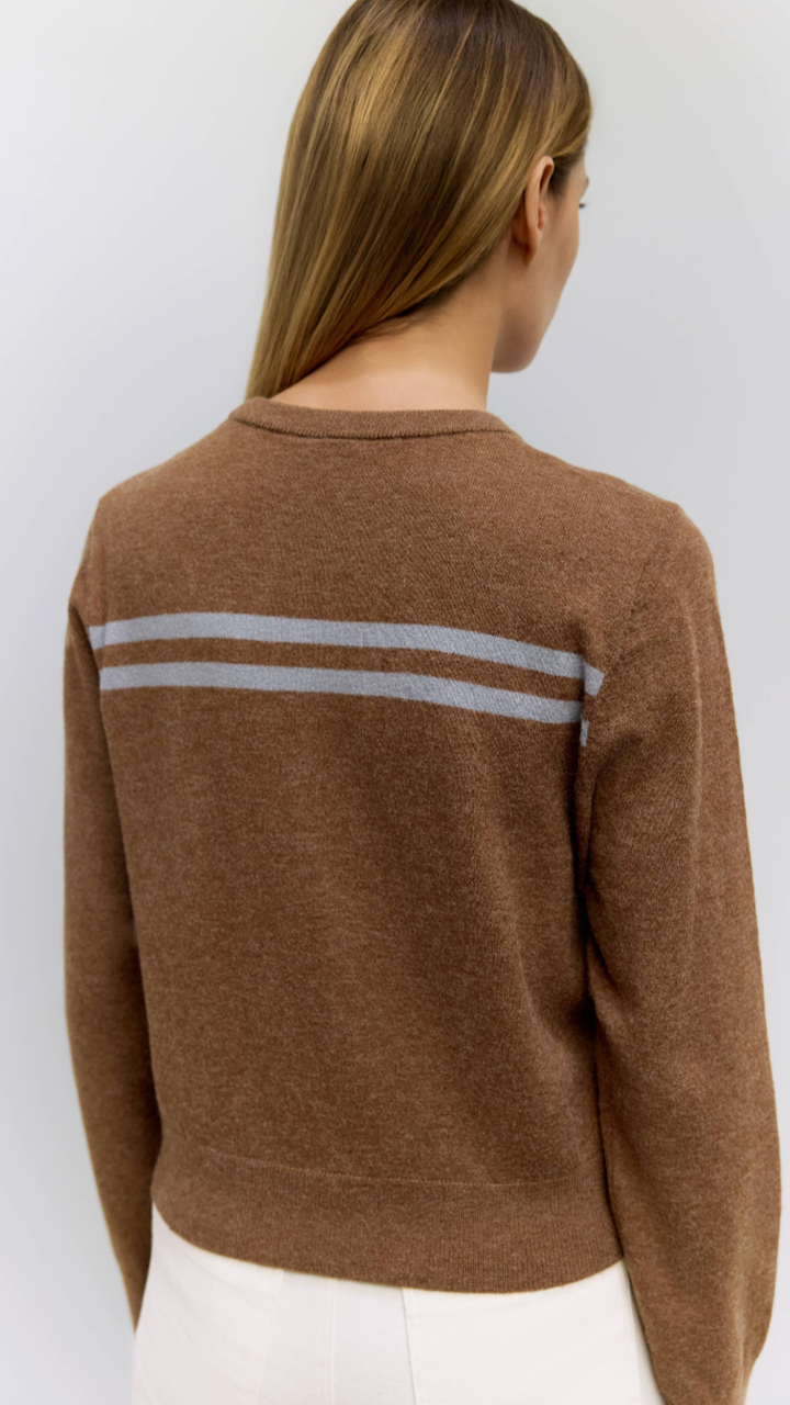 Brown And Blue Long Sleeve Cardigan