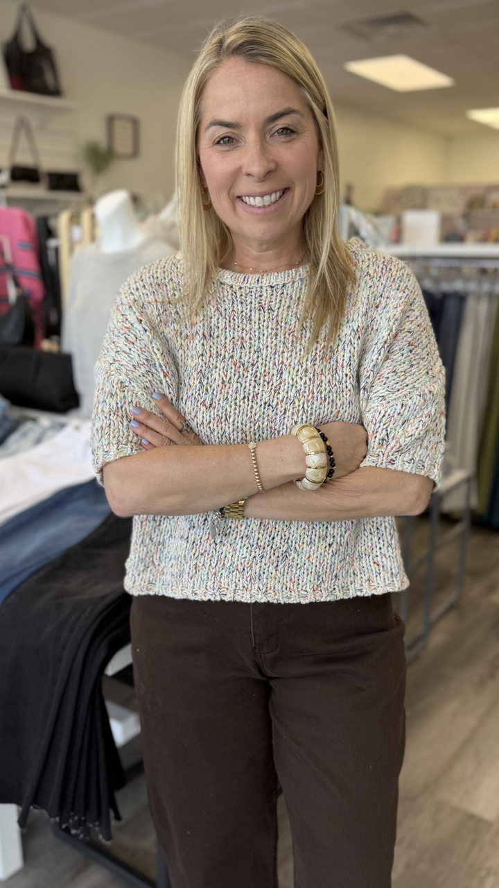Multi Color Knit Sweater Top