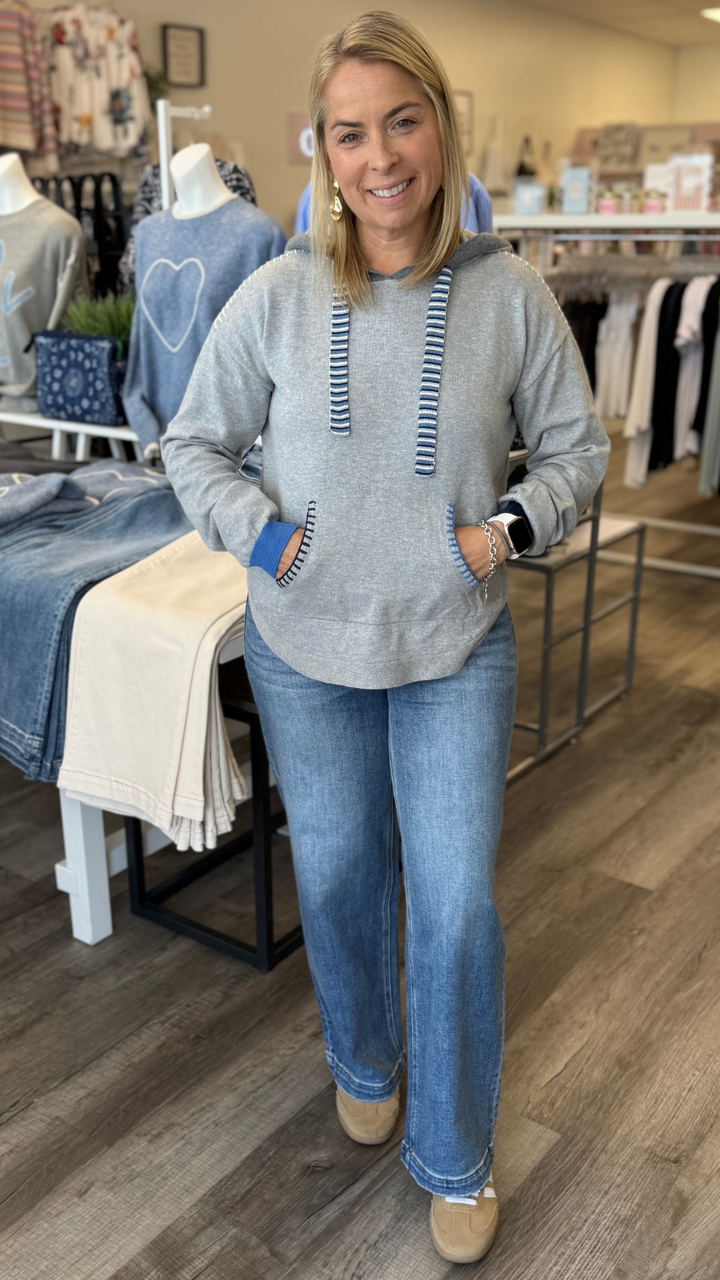Mid Rise Medium Wash Ankle Wide Leg Jeans