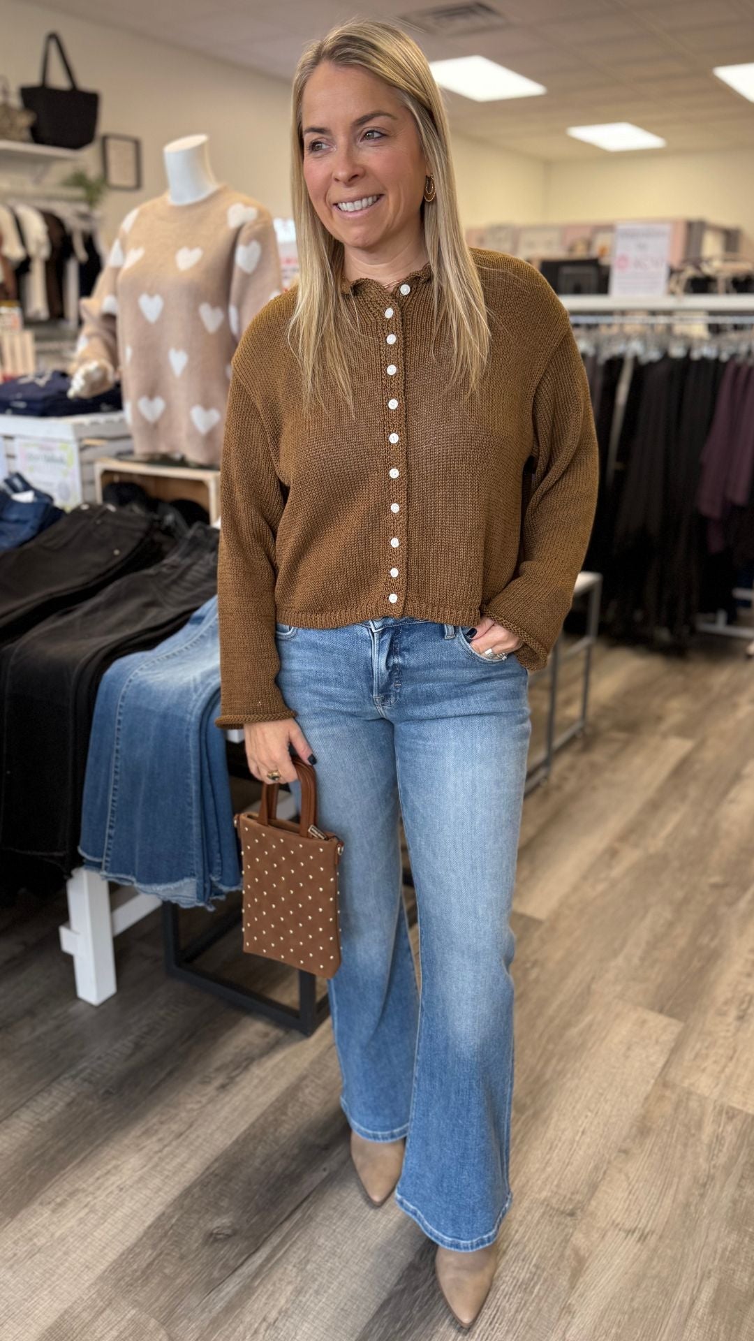 Mocha Mousse Lightweight Button Front Cardigan