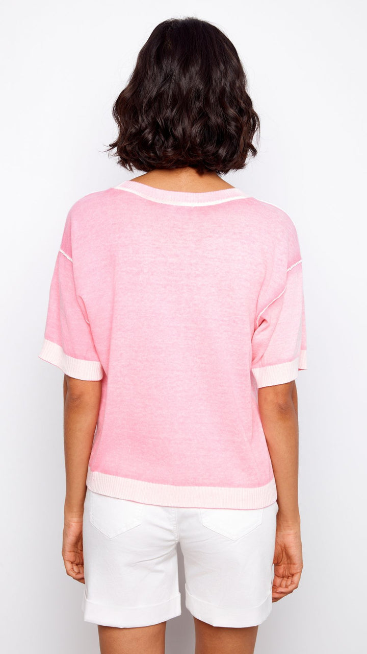Candy Pink Reverse Print Top