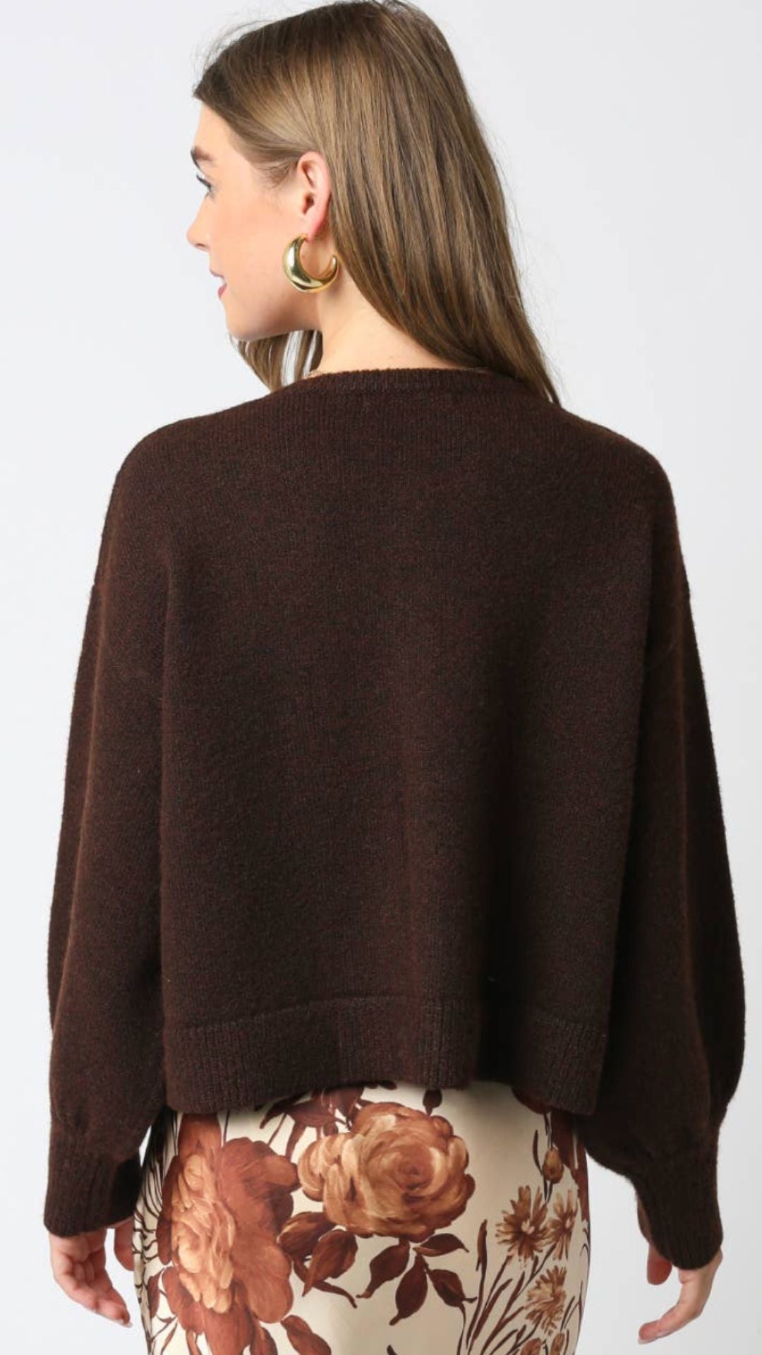 Brown Knit Sweater Cardigan