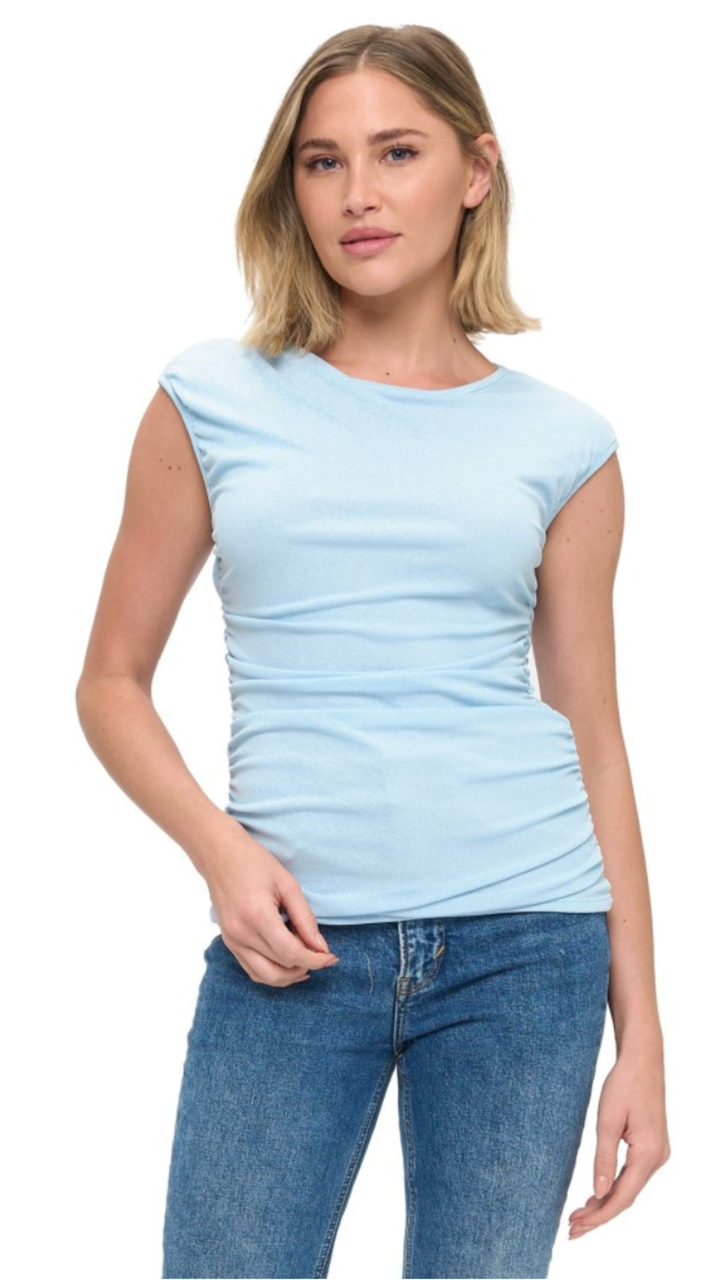 Baby Blue Ruched Top