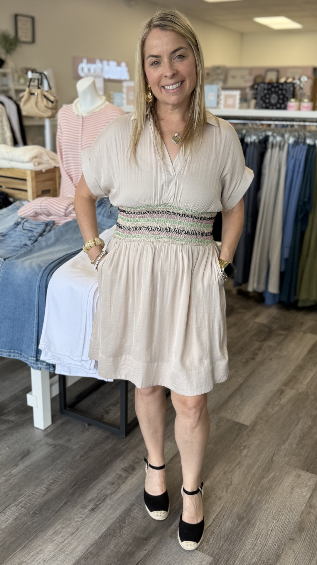 Oyster Multi Color Waist Dress