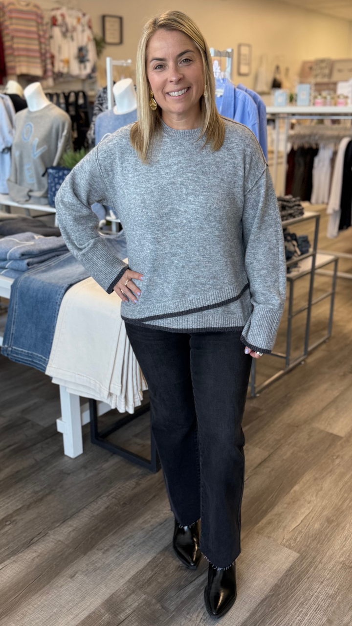 Mid Rise Black Tummy Control Crop Straight Jeans