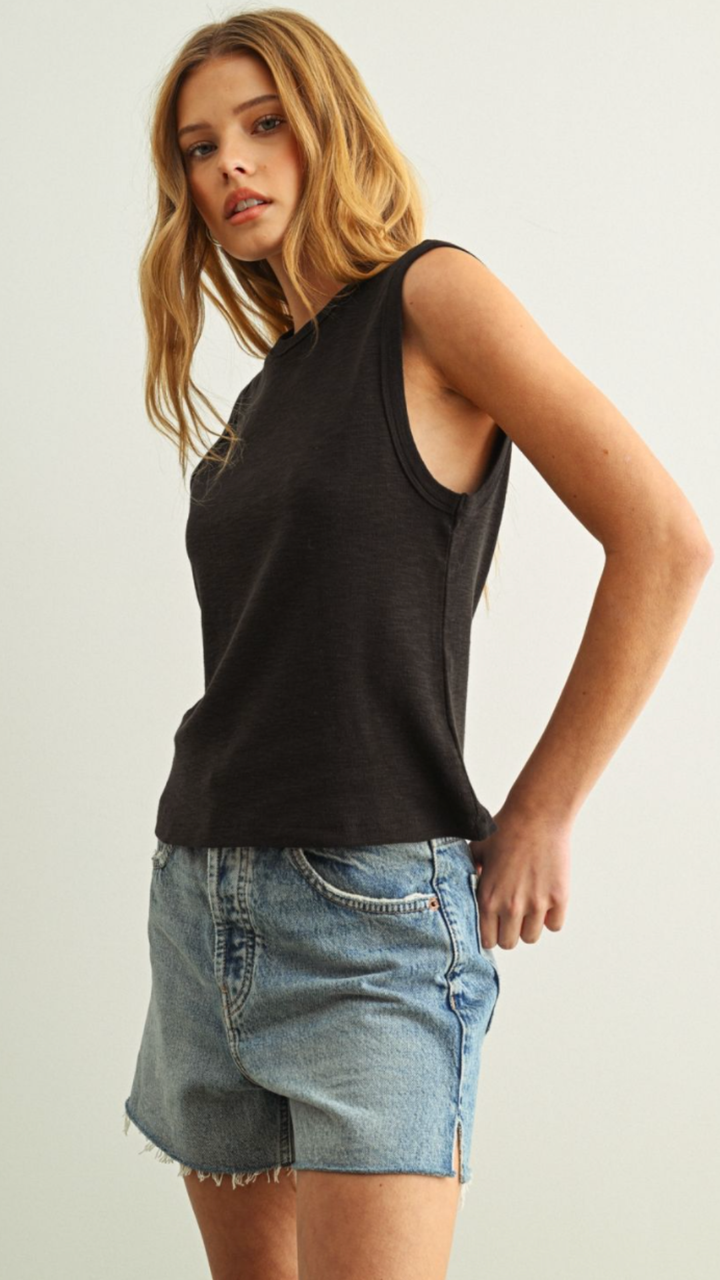 Charcoal Cotton Muscle Tank