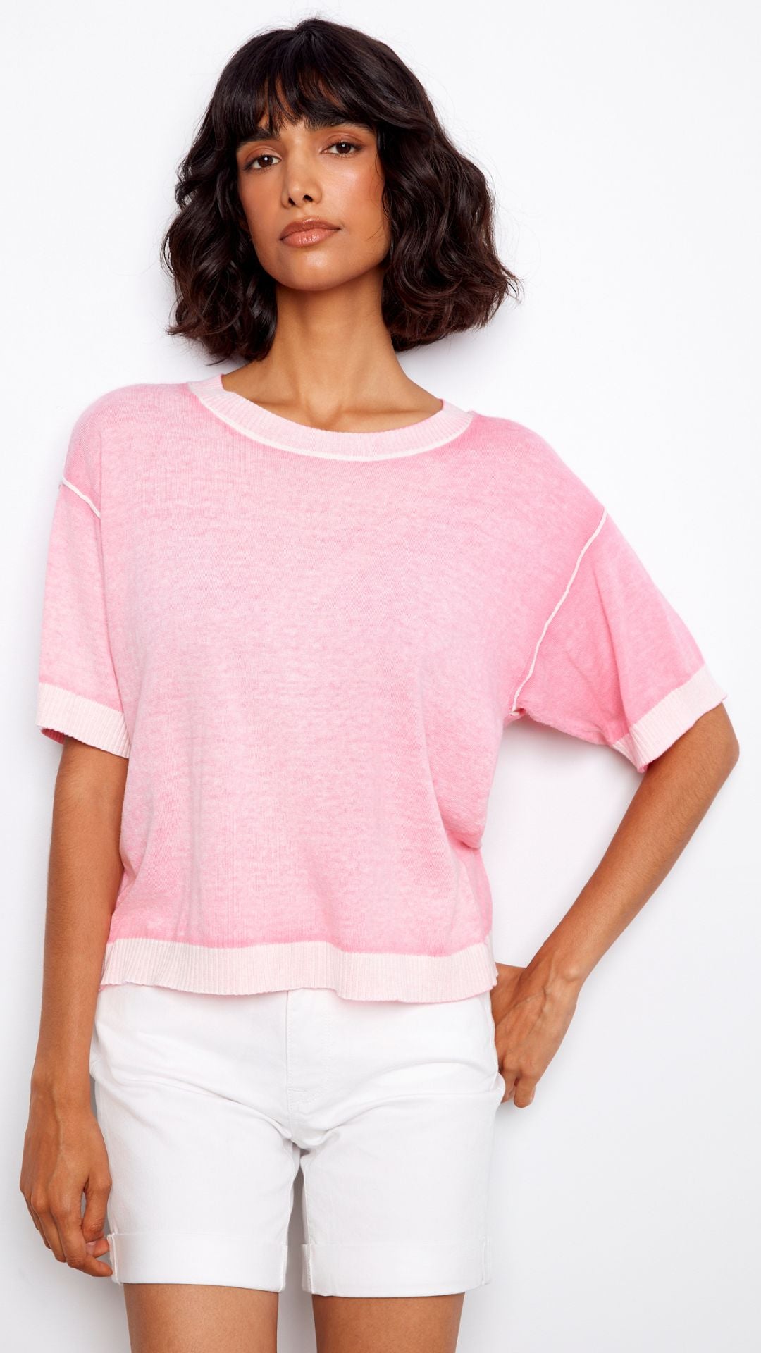 Candy Pink Reverse Print Top