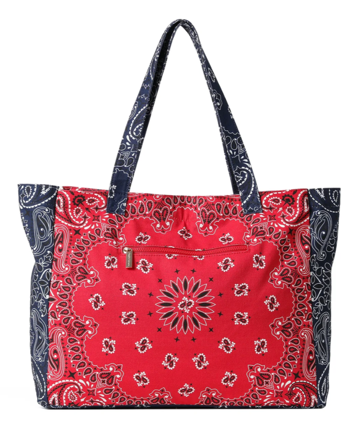 Bailey Red/Navy Bandana Tote