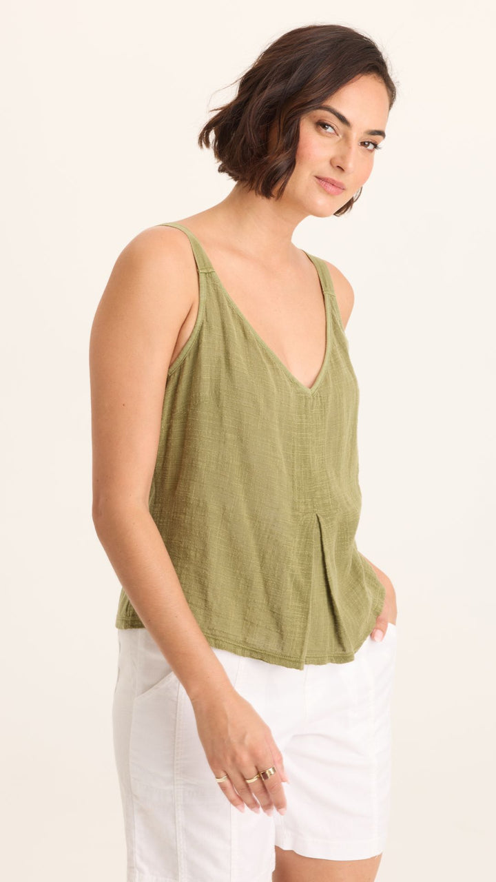 Hedley Gauze Jersey Box Pleat Tank