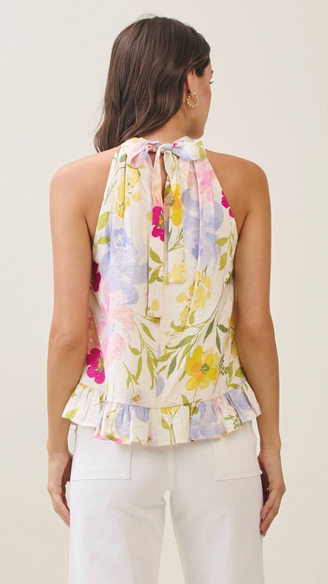 Floral Ruffle Halter Top