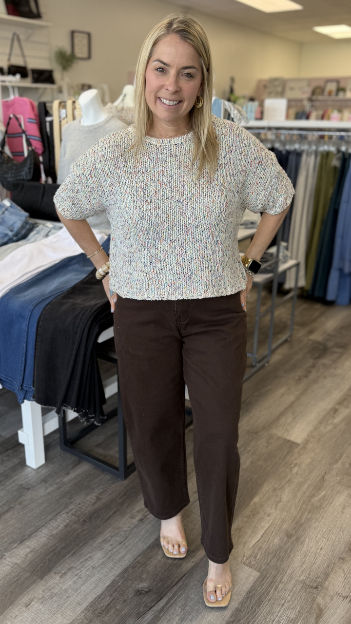 Multi Color Knit Sweater Top