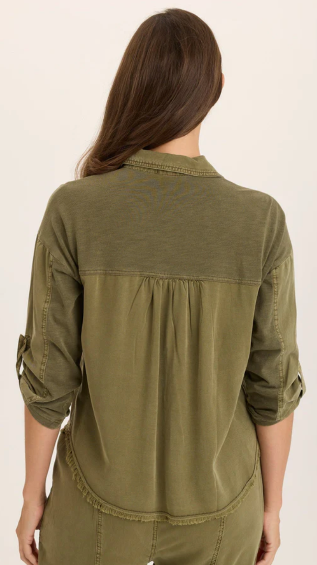 Kombu Pigment Knapp Twill Utility Button Up Top