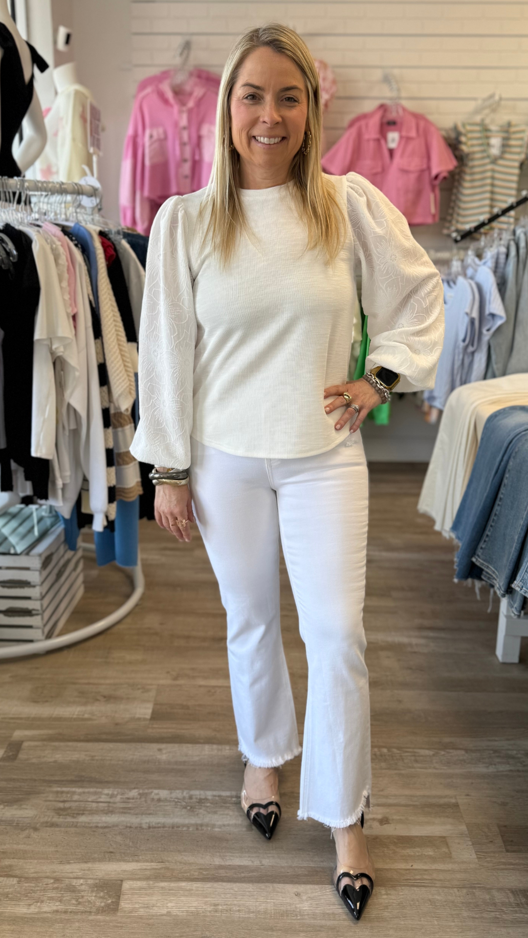 Floral Textured Long Sleeve