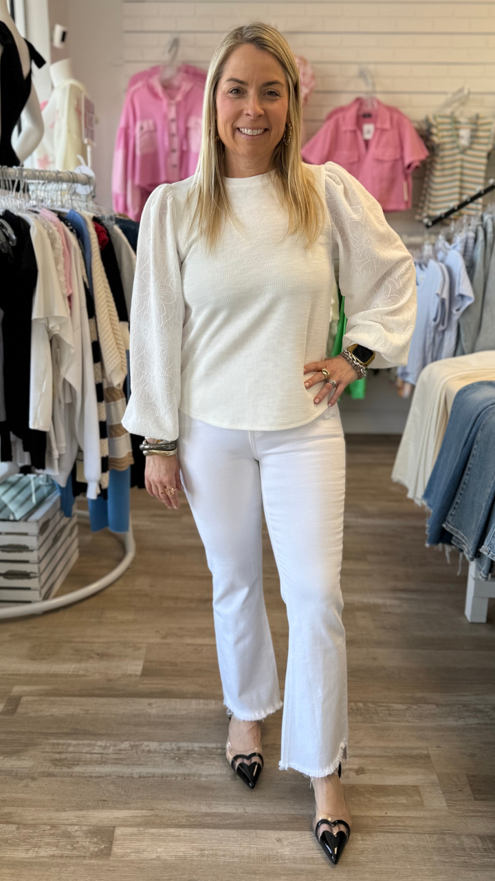 Floral Textured Long Sleeve