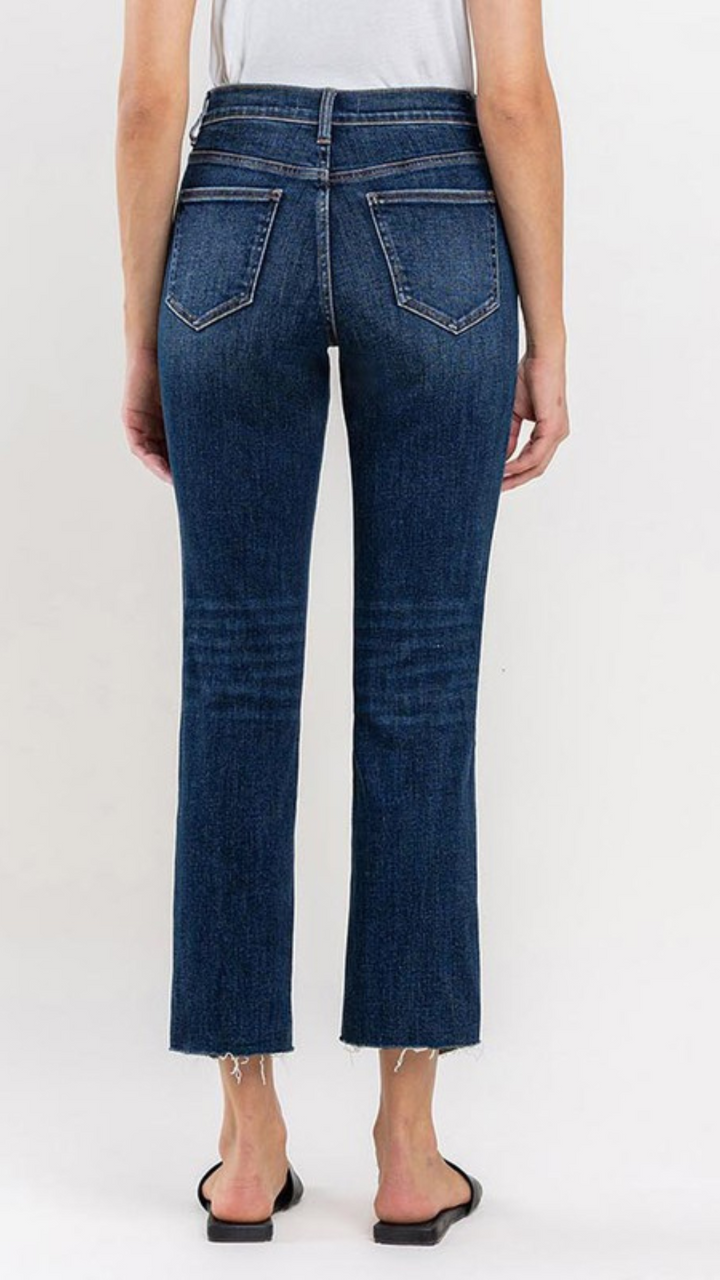 High Rise Colorblock Straight Jeans