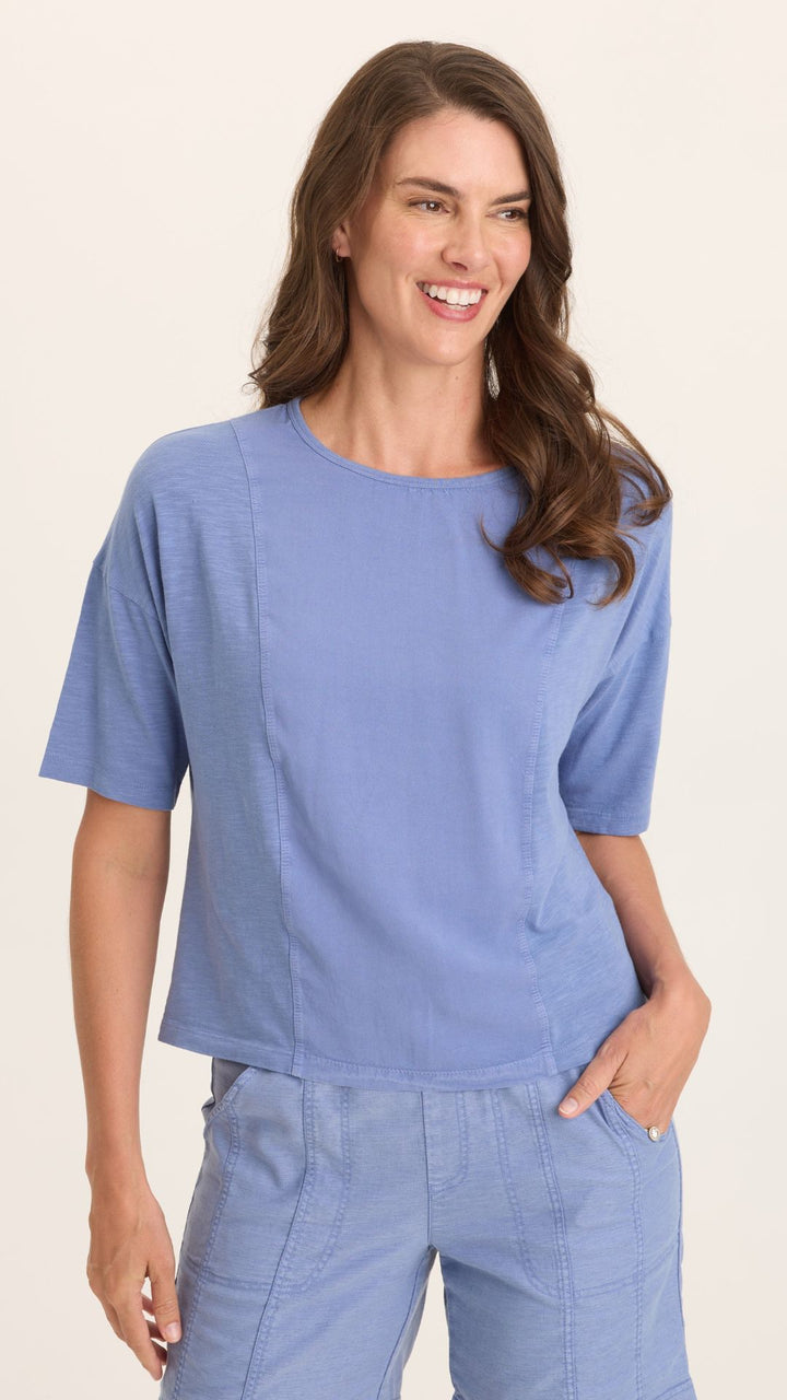 Shasta Lake Lino Twill Jersey Boat Neck Tee