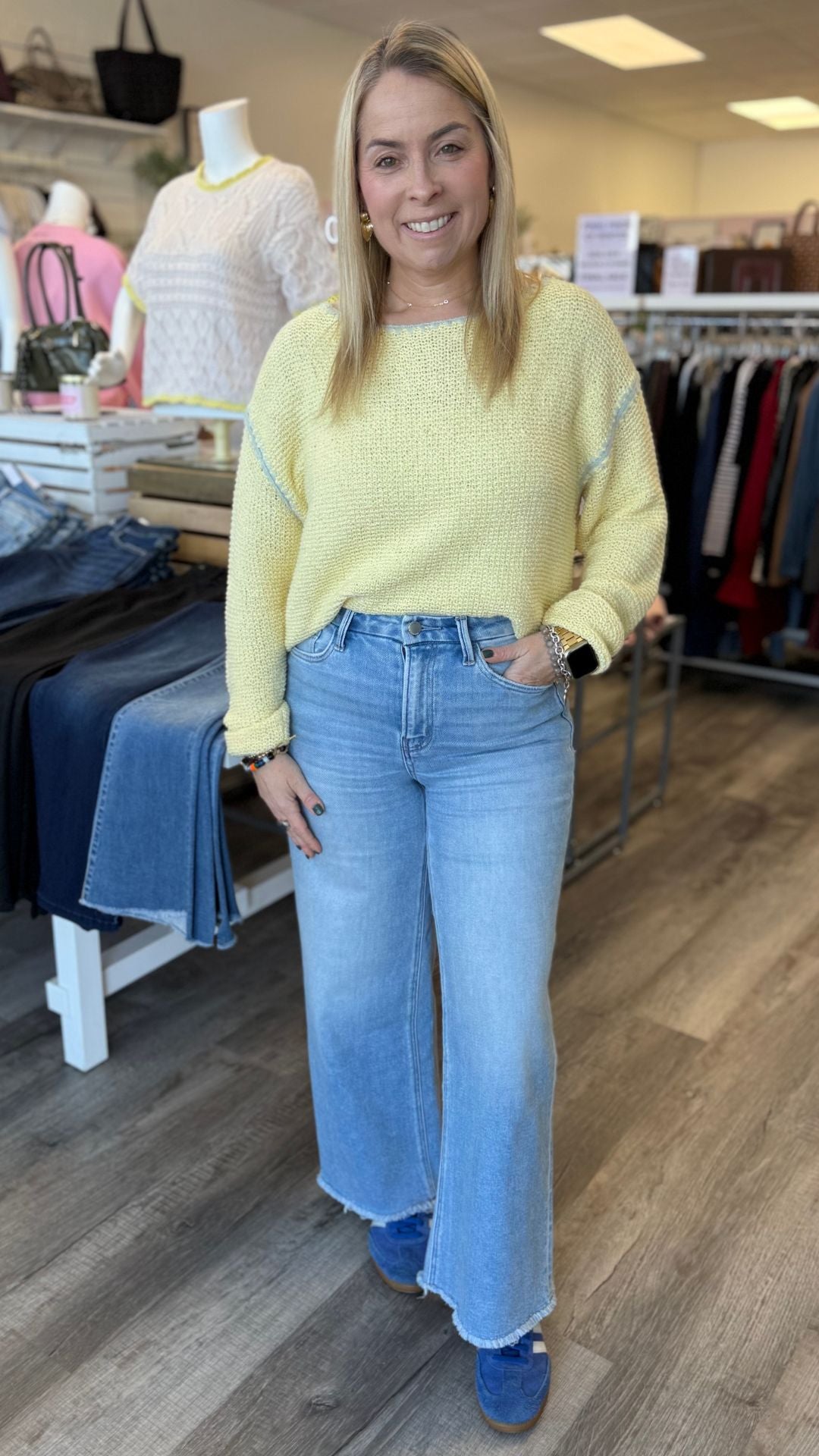 Contrast Stitch Pullover Sweater