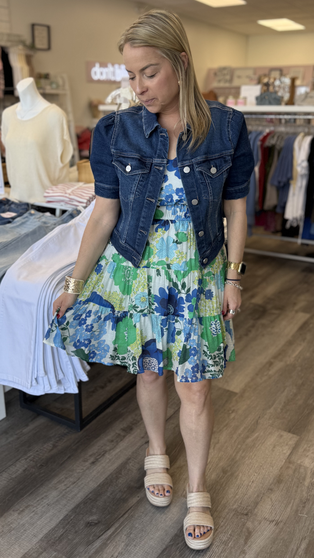 Floral Print Dress With Shoulder Tie Straps