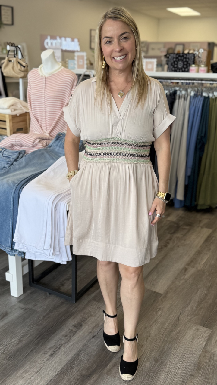 Oyster Multi Color Waist Dress