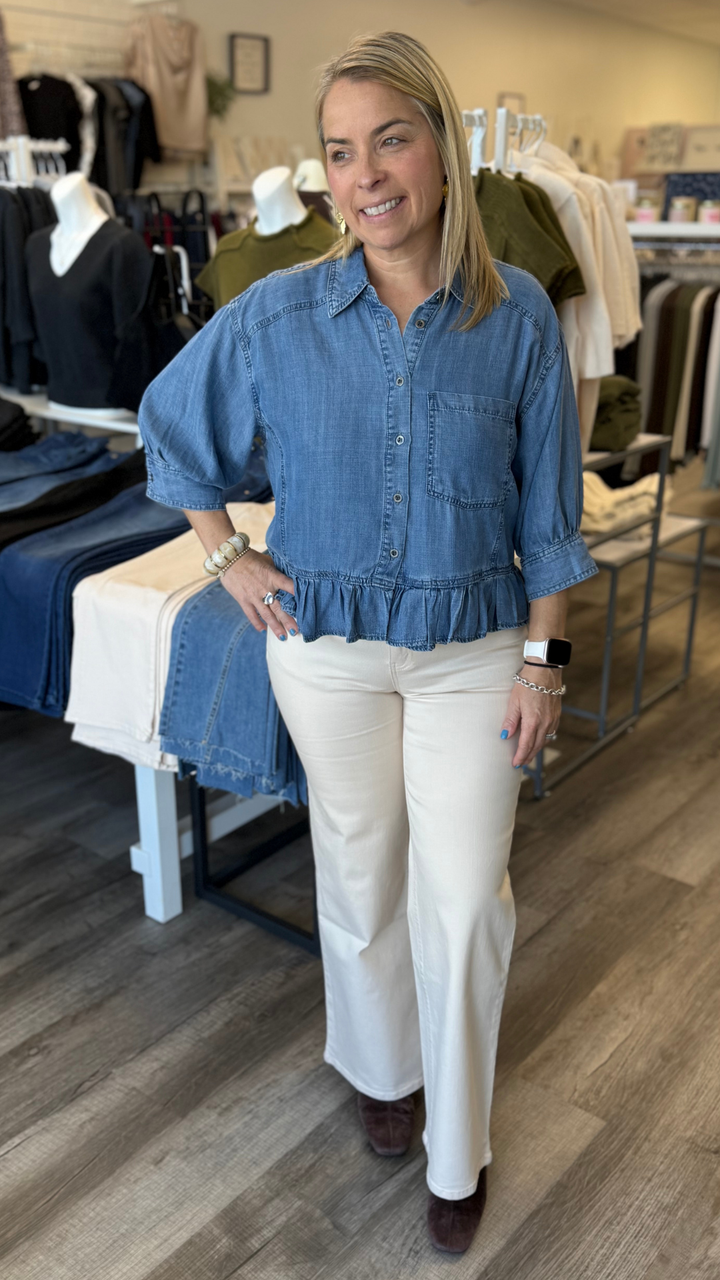 Flowy Peplum Tencel Top