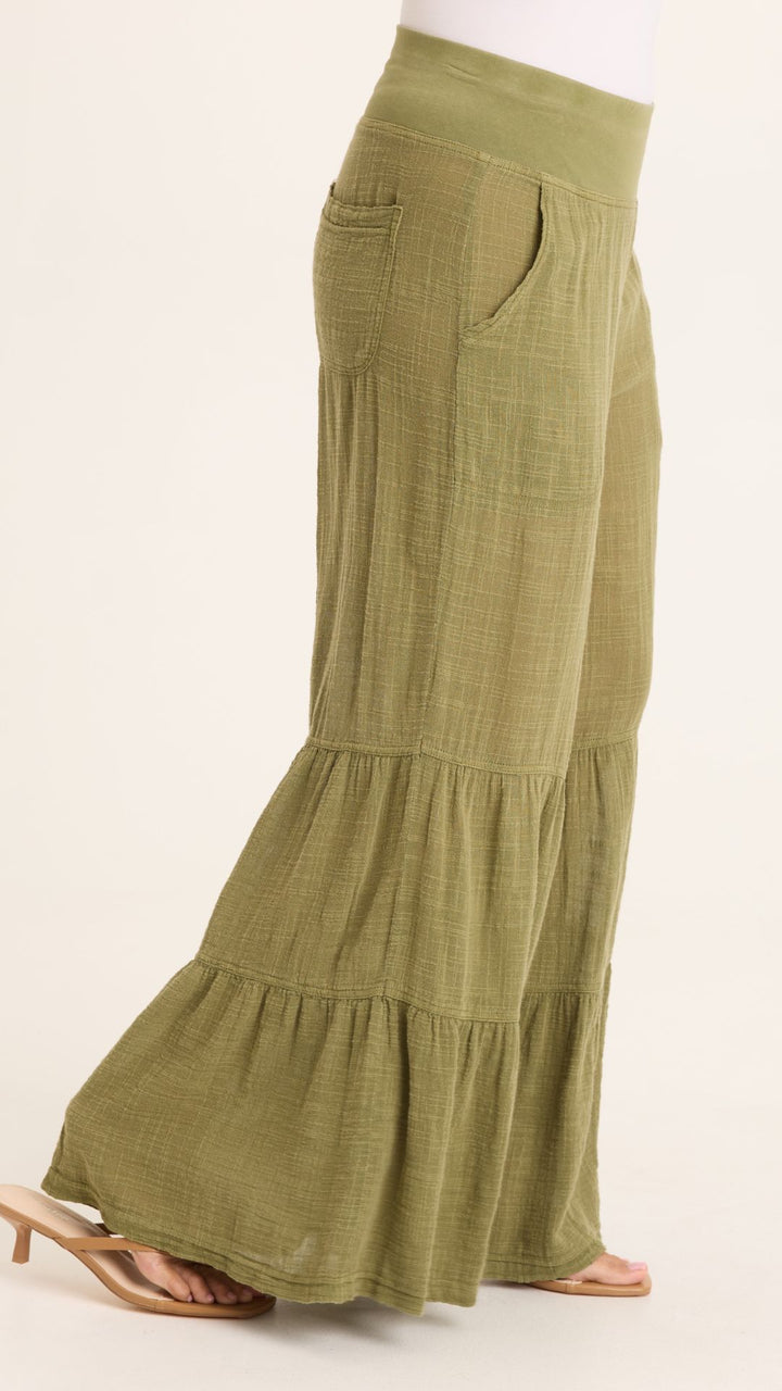 Lando Gauze Tiered Bottom Pants